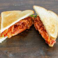 Holy Aioli BLT Sandwich · Applewood-smoked bacon, lettuce, tomato, and choice of basil pesto or roasted garlic aioli. ...