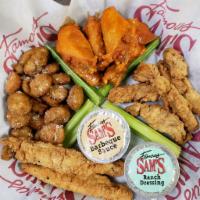 Country Combo · 3 Chicken tenders,  5 Sam's wings,1/4 lb. steak fingers and your choice of side, served with...