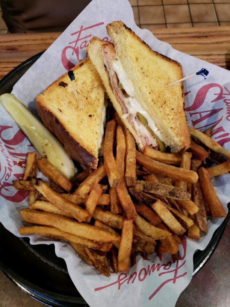 Turkey Melt Samwich · Turkey breast, roasted green chilies and pepper jack cheese melted on your choice of bread. Served with a pickle and your choice of side.