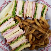 Sam’s Club · Ham and turkey, sliced thin with bacon, Swiss cheese, lettuce, tomato and mayo on your choic...