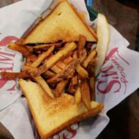 Kid's Grilled Cheese · Served with french fries  and small beverage.