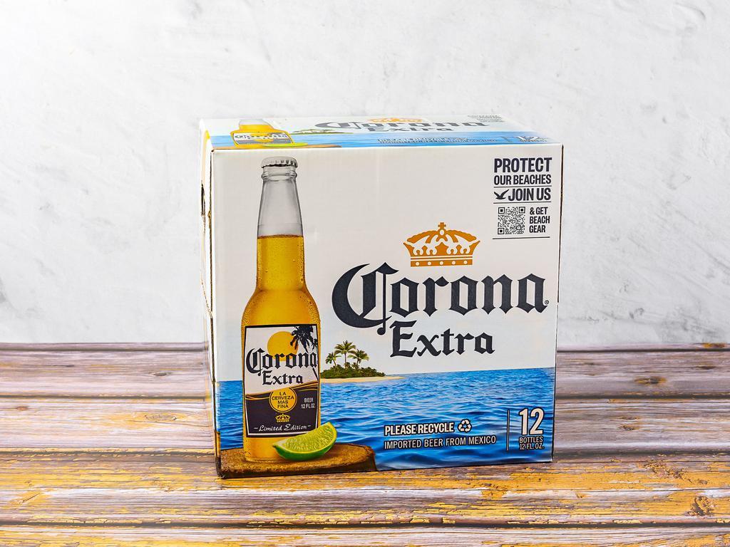 Corona, 12 Pack 12 oz. Bottle Beer  · 4.5% alcohol by volume. Must be 21 to purchase.
