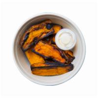 Roasted Sweet Potatoes with Garlic Aioli · Sweet potatoes, extra virgin olive oil, smoked paprika, rosemary with garlic aioli on the si...