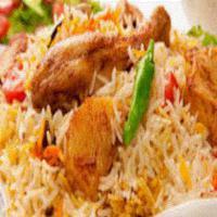 Chicken Biryani · Basmati rice and chicken, flavored with saffron and cooked on low heat