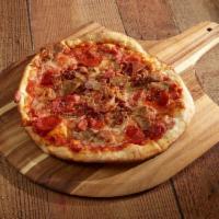 The Meathead Pizza · Pepperoni, sausage, bacon, prosciutto, pancetta and mozzarella.