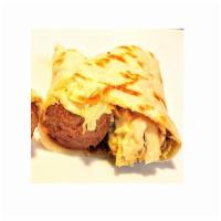 Sausage Shawarma · 100% beef sausage nestled with cabbage mix and some ketchup mix tightly rolled in a flour to...
