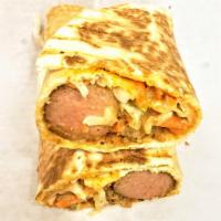 Beef and Sausage · Diced beef and 100% beef sausage with cabbage mix with some ketchup mix tightly rolled in a ...
