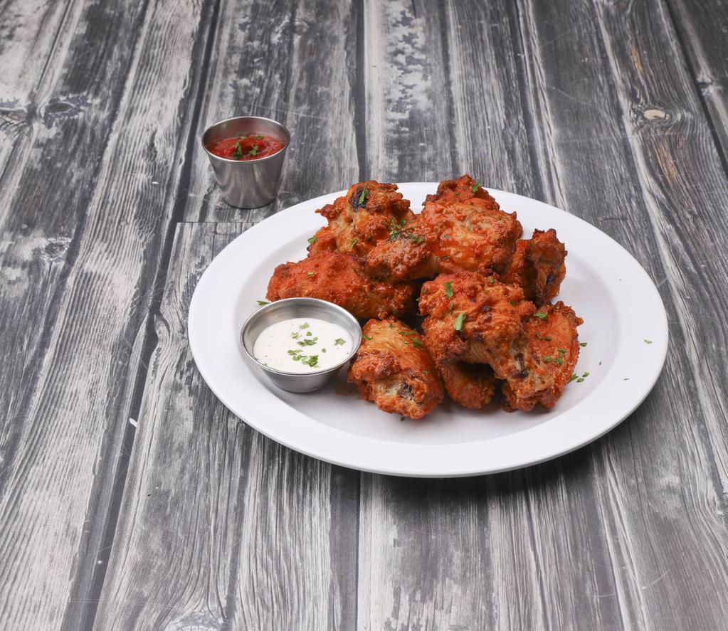 10 Wings · Served with ranch dressing.