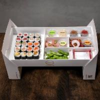 Five Cutroll + Sashimi Box · 20 Piece Cutroll - Tuna, Albacore,  Salmon, Yellowtail, Shrimp Tempura, 2 piece Yellowtail S...