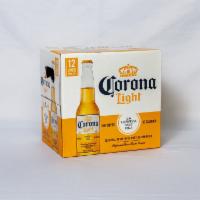 12 Pack of Bottled Corona Light Beer · Must be 21 to purchase. 12 oz. 4.1% ABV. 