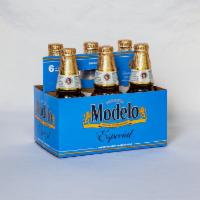 6 Pack Bottled Modelo Especial Beer  · Must be 21 to purchase. 12 oz. 4.4% ABV.
