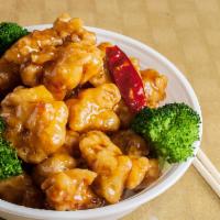 C13. General Tso's Chicken Combo Plate · Hot and Spicy.