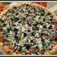 The Ultimate Pizza · Pepperoni, Canadian bacon, spicy Italian sausage, black olives, red onions, mushrooms, green...