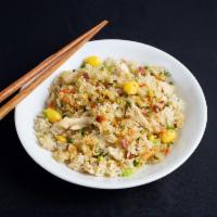 Lop Cheong and Chicken Yang Chow Fried Rice · Wok-tossed fried rice with 'Lop Cheung' sausage, chicken breast, and seasonal vegetables. Co...