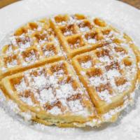 Waffle Breakfast · Single Waffle served with your choice of bacon or sausage and eggs prepared how you like. Ad...
