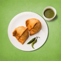 Splendid Samosa · Two pieces of triangular pastry with a savory filling of spiced potatoes, peas, and lentils....