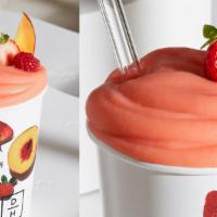 Daily Harvest Strawberry + Peach Smoothie (8 Oz) · Our Strawberry + Peach Smoothie tastes like strawberry banana sherbet. It’s made with vitami...