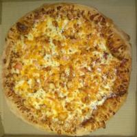BBQ Chicken Pizza · Chicken marinate in Citipizza BBQ sauce, topped with fresh diced tomatoes, cheddar cheese an...