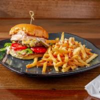 Flat Top Burger · Choose between one or two smash burger patties, comes with out special sauce, lettuce, tomat...