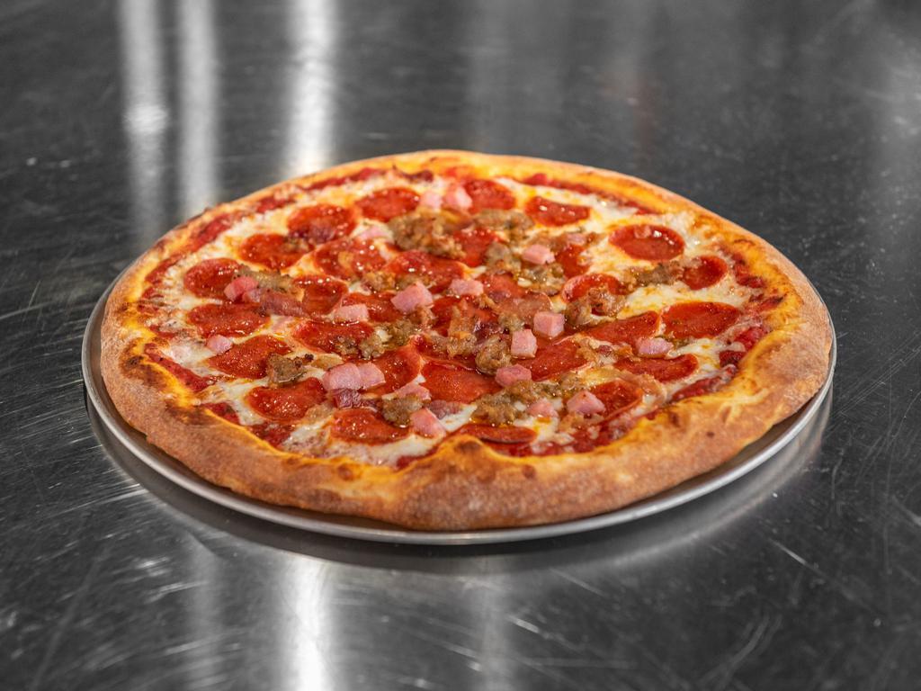 Meat Lovers Pizza · Pepperoni, ham, sausage, bacon.
