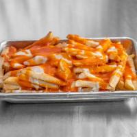 LG Buffalo Fries · Large Fries, Mozzarella cheese and Buffalo sauce(try with different sauce or add chicken)