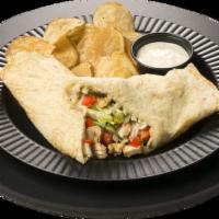 Caesar Wrap · Diced chicken, mozzarella cheese, lettuce, tomato, and Caesar dressing.  Served with Ranch C...