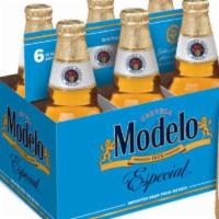 Modelo Especial · Must be 21 to purchase. 6 pack-12 oz. bottle beer (4.4% ABV).