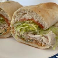 #16. State Street Sandwich · Thinly sliced oven-roasted chicken breast, bacon, pepper jack cheese, shredded lettuce, toma...