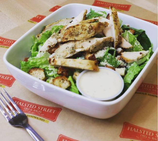 Caesar Salad · Fresh cut romaine, homemade croutons, grated Parmesan cheese and creamy Caesar dressing. Add meat for an additional charge.