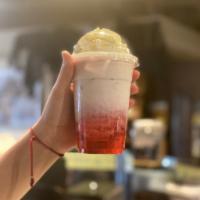 Unicorn Tea Latte  · Alpine Berry Tea , vanilla, milk . 