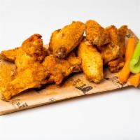 Mardi Gras  · Creole flavored dry rub
Mardi Gras Wings are a party in your mouth!
Served with carrots, cel...