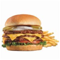 Triple Steakburger 'n Cheese Steakburger 'n Fries · More than 1/3 pound with melted American cheese.