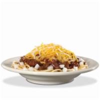 Chili 5-way · Spaghetti loaded up with chili, extra chili beef, our special chili sauce, diced onions and ...