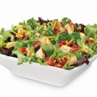 Honey Mustard Chicken Salad · Honey dijon chicken salad, apples, dried cranberries, cucumbers, tomatoes, pumpkin seeds and...