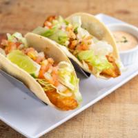 3 Fish Tacos · Battered and fried tilapia served on a soft tortilla and topped with cabbage, diced tomato m...