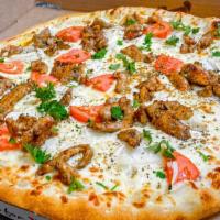 904 Pizza · Special garlic sauce, chicken shawarma, parsley, onions, tomatoes.
