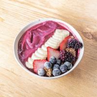 Kai Bowl · Acai, strawberry, blueberry, raspberry, banana, coconut water; topped with berries, granola ...