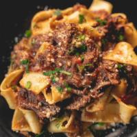 Pappardelle Short Rib Ragu · Braised short rib ragu served with homemade pappardelle.