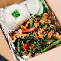 Stir Fry · Also known as Pad Kee Mao - This Thai dish consists of wide rice noodles wok fried with spec...