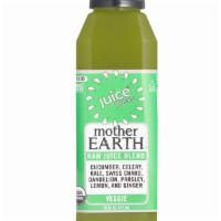 Mother Earth Cold Pressed Juice (16 oz) · Top selling! Our deepest green juice made with dark leafy greens, dandelion & ginger. Packed...