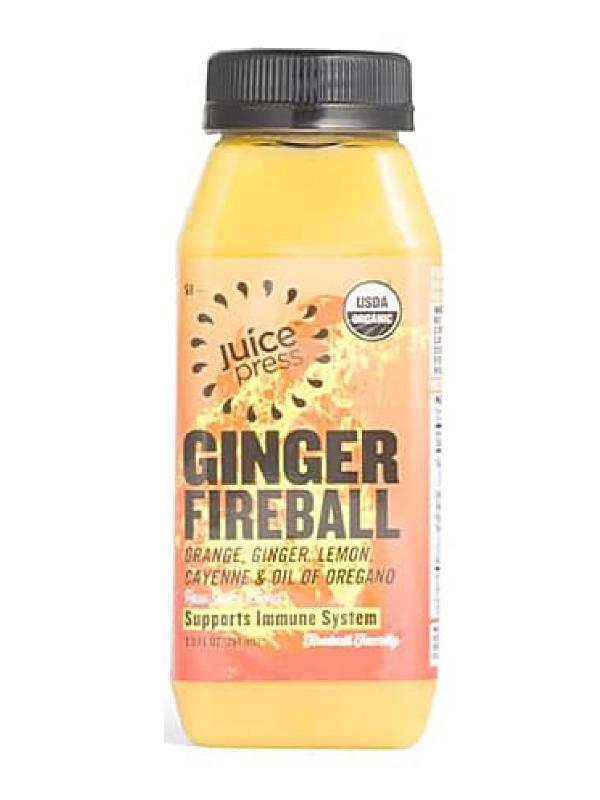 Ginger Fireball Cold Pressed Juice (8.5 oz) · Our signature spicy immune boosting blend! Immune boosting ginger, spicy cayenne, and Vitamin C-packed orange juice. Organic.