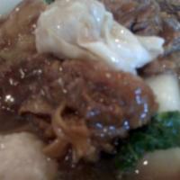 Beef Stew Wonton Soup · Homemade Chinese dumplings with beef stew filling in soup.