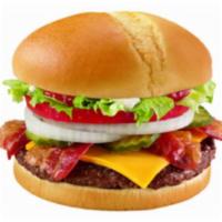 1/2 lb. Cheese Grillburger · Two 1/4 lb. 100% beef burger topped with melted cheese, thick-cut tomato, crisp chopped lett...