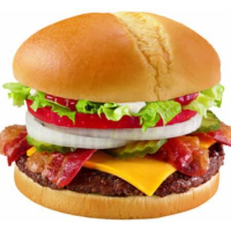 1/2 lb. Cheese Grillburger Combo · Two 1/4 lb. 100% beef burger topped with melted cheese, thick-cut tomato, crisp chopped lettuce, pickles, onions, ketchup and mayo served on a warm toasted bun. Pre-cooked weight.