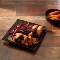 Pu Pu Platter · Served with egg rolls, boneless ribs, beef teriyaki, chicken wings, chicken fingers.