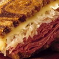 Corned Beef and Swiss · Grobbel’s corned beef grilled and topped with sliced authentic swiss cheese.