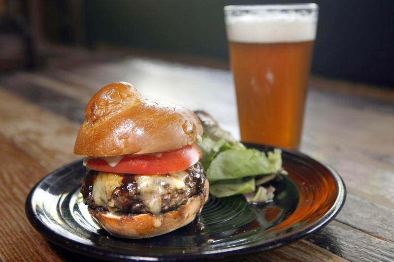 Build Your Own Burger · Served with lettuce, tomato, onion, and pickle.