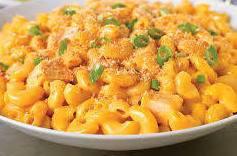 Mac and Cheese · Pipping hot cavatappi swimming in creamy cheddar cheese sauce. Sprinkled with buttery toasted bread crumbs, smoked crispy bacon bits, and scallions.