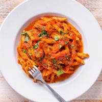 Penne Marinara (V) · Penne tossed in our authentic tomato sauce. Contains gluten, dairy, and nightshades. We cann...