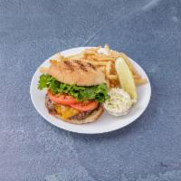 Cheese Burger · Choice of American, Swiss, cheddar, Monterey Jack, Muenster or mozzarella cheese.